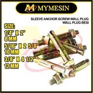 MY Sleeve Anchor Screw Wall Plug / PJ Anchor / Wall Plug Besi 1PCS