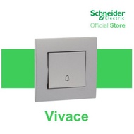 Schneider Electric Vivace 10A 1 Gang Bell Press Switch Aluminium Silver (Autogate)and (Door Bell) Can Use