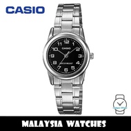 100% Original LTP-V001D-1B Quartz Black Dial Stainless Steel Women's Watch LTPV001D LTPV001D-1B LTP-