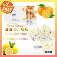 Set FEEL GREAT Unicity Bios life slim + Unimate Lemon Yerbamate Exclusive Formula Fiber Dietary