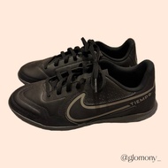 Nike Tiempo黑色簡約低筒大童兒童款足球鞋