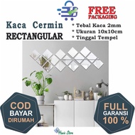 Kaca Cermin Rectangular 2mm 10x10cm (Asli kaca)