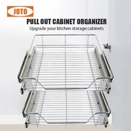 JOTO 2 in 1 Pull Out kitchen Cabinet Pull Out Basket Dish Rack Kitchen Accessories and Organizers