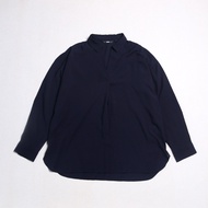 K.7 Uniqlo Rayon Skipper Collar Blouse Navy