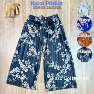 Kulot kiyowo anak - anak 3-13 tahun size M-XXL / celana kulot plisket anak motif bunga cherry - kulo