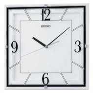 Seiko QXA821 QXA821W White Analog Square Quiet Sweep Silent Movement Wall Clock