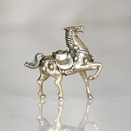Brass Immediate Ingot Office Home Zodiac Horse Decoration Crafts Fu Character Horse to Success Pure 