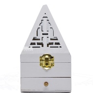 Pyramid Wooden / Kayu Mabkharh incense burner with Bakhoor / incense / gaharu drawer