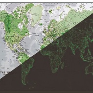 夜光世界地圖 馬路脈絡 雪銅紙海報 無背膠非壁貼 86x60cm