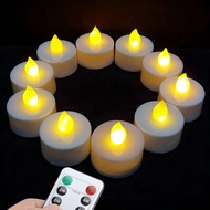 6/12/24 Pcs Set Flameless LED Tea Lights, Battery Powered 100 Hrs With Remote Control Timer, Realist