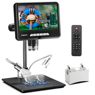 TOMLOV DM401 Pro 2K Digital Microscope 1200x 7 inch 24MP HDMI LCD Coin Microscope Compatible Windows