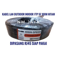 100 meter FTP Cat5e Outdoor Lan Cable Ready to Use already crimped with iron rj45 and plugbooth Blac