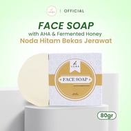 Leika Skincare Face Soap With AHA & Fermented Honey Resmi BPOM & Halal MUI Sabun Flek Bintik Noda Hi