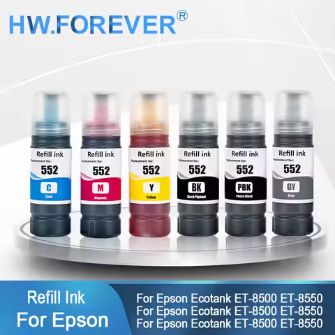 552 Dye Ink Refill Compatible Premium Ink T552 552 Inks For Epson Ecotank ET-8500 ET-8550 Printers R