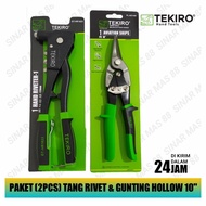 Paket Set TEKIRO (2pcs) Tang Rivet /Gunting Baja Ringan / Gunting holo