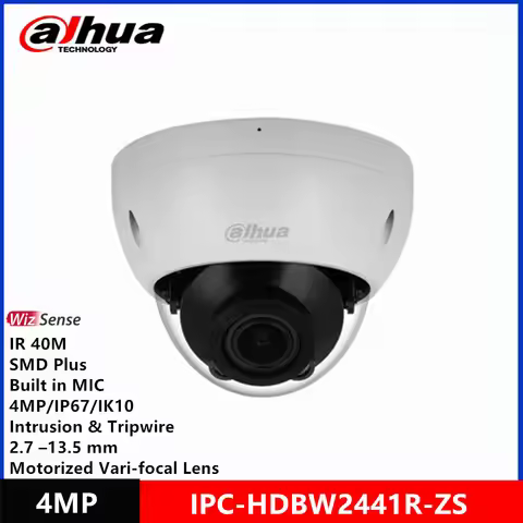 Dahua IPC-HDBW2441R-ZAS 2.7mm -13.5mm motorized zoom lens Built-in Mic 4MP IR40M IP67 IK10 POE SMD P