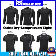 MY88_ Men Compression Tight Gym Shirt Cool Dry Long Short Sleeve Fitness Baju Ketat Lengan Panjang P