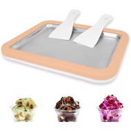 Instant Ice Cream Maker, Rolled Ice Cream Maker, Instant Gelato Pan/Roll, Homemade DIY, with 2 spatu