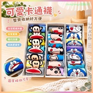 Last Offer💯Thin Cotton Socks Week 7 Socks Men Women Cotton Socks Doraemon Sponge Middle Tube Cartoon