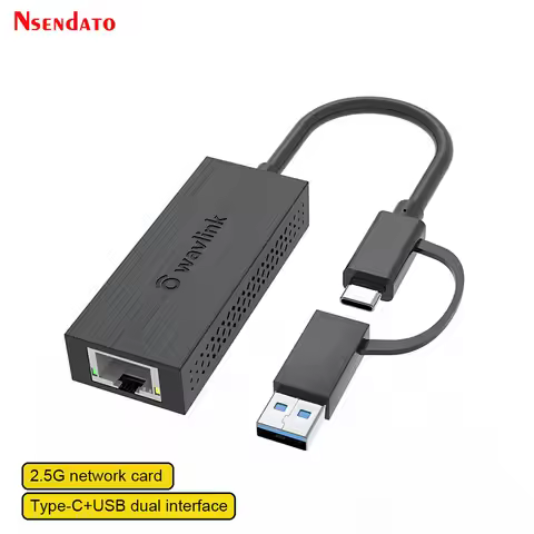 Wavlink USB-C 2.5 Lan Gigabit Ethemet adapter converts 10/100/1000/2500Mbps 5Gbps USB Type C To RJ45