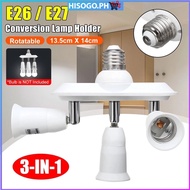 E27 E26 Light Bulb Socket Splitter Adapter LED Lamp Holder Adjustable Light Bulb Socket lamp holder