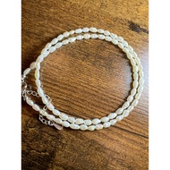 3.3 mm freshwater egg pearl necklace worn close to the neck with S925 silver buckle, 42-47cm long_PU