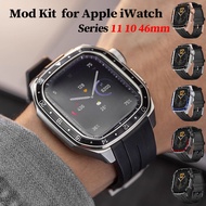 Luxury Carbon Fiber for IWatch Series 11 10 46mm Modification Mod Kit Metal Frame Case for iWatch S1
