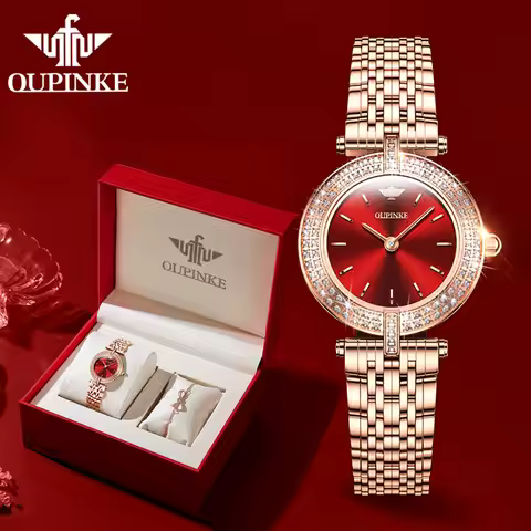 OUPINKE 3191 Luxury Women Watch Original Top Brand Waterproof Sapphire Mirror Diamond Watch Swiss Mo