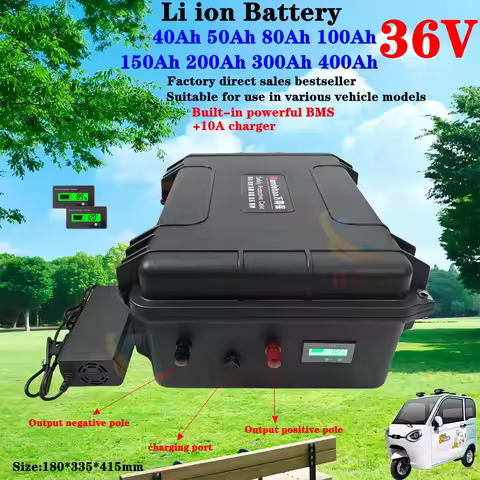 HC_200Ah 36V 100Ah 300Ah 36V 400Ah lithium ion battery BMS for 4000W 2000w tricycle scooter boat Sol