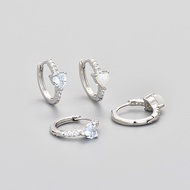 New Niche Design High-End Earrings Light Luxury Opal Stone Earrings Super Flash Earrings Love Heart