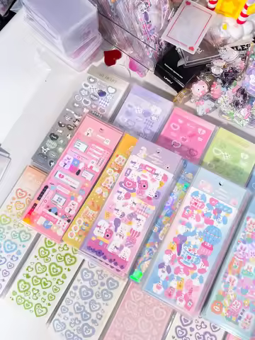 Sharkbang BOBO FULL SET Series Decorative Stickers Kawaii Bullet Heart Number Scrapbook Kpop Sticker