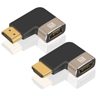 Duttek 8K HDMI Male to Female Adapter 2 Pack, 90 Degree HDMI Adapter 2.1 Version, Left and Right Ang