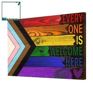 {pattaya}  Rainbow Flag Wall Hanging, LGBTQ Support Decoration for Classroom and Home, Everyone Is W