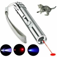 3 in 1 Cat Pet Toy Super Laser Pointer Pen USB Rechargable Red UV Flashlight