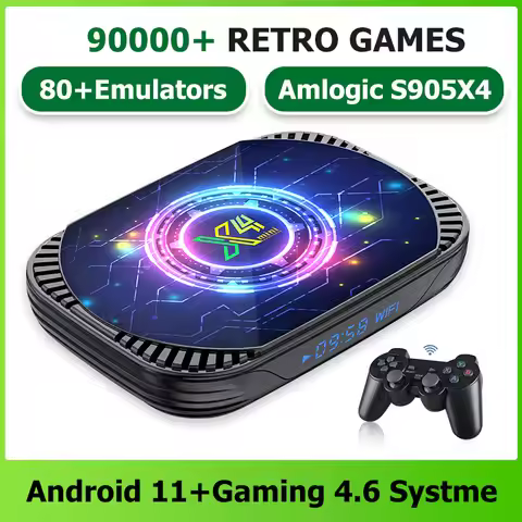X4 Mini Game Box Amlogic S905X4 EE4.6 For PS1/DC/N64/PSP Classic Retro 90000 Games Android 11 4K/8K 