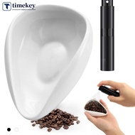 TIMEKEY Ceramic Coffee Bean Dosing Cup White Pottery Teaspoon Tea Separator Light Spray Bottle Anti-