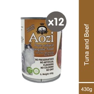 Aozi Organic Tuna and Beef Cat Food in Can 430g (12 Cans)