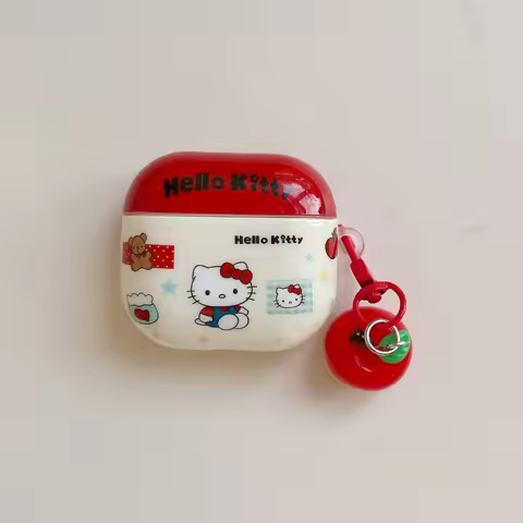 Cartoon Hello Kitty Headphone Case For Apple Airpods 1 2 3 4 Pro Pro2 Pro3 Wireless Earphone Box Ear