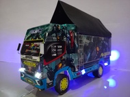 miniatur mobil truk kayu truck oleng lampu terpal stiker besar murah - avenger