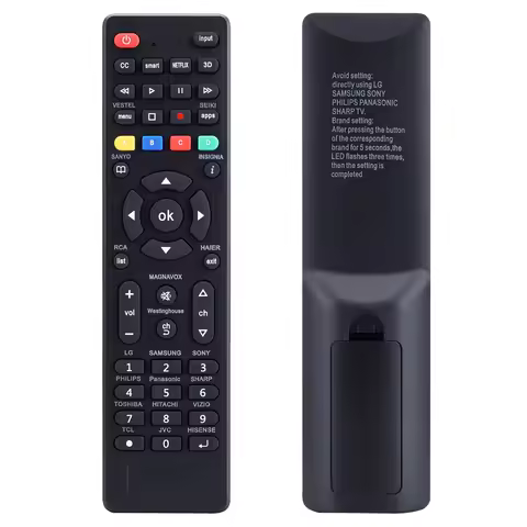 Universal TV Remote for L.G,Samsung, TCL, Philips, Vizio, Sharp, Sony and Other Brands LCD LED 3D HD