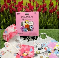 Masker Duckbill BT21 | Masker Duckbill Anak | Masker Import 3ply 1 box