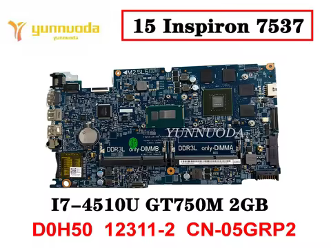 Original For DELL 15 Inspiron 7537 Laptop Motherboard I7-4510U GT750M 2GB D0H50 12311-2 CN-05GRP2 Te