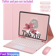 ✿Galaxy Tab A8 Case with Touch pad Keyboard For Samsung Galaxy Tab A8 10.5 2021 SM-X200 X205 Round Touchpad Bluetooth Ke