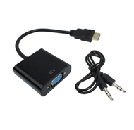 OTHER - HDMI 轉 VGA 鍍金轉接器/ 公HDMI 輸入至 VGA 輸出母連接器/ 適用於電腦/ 螢幕/ 投影機/ 遊戲機/電視 /1080P/ 高畫質視訊