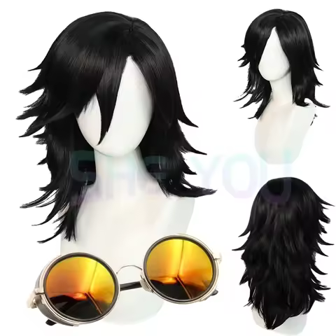 Anime HELLSING Alucard Black Cosplay Hair Wig Cos Halloween Carnival Party Wigs + Wig Cap
