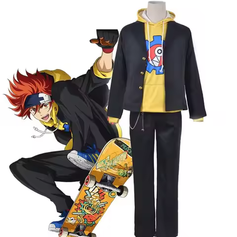 SK8 The Infinity Cosplay Reki Kyan Costume SK Boys Girls Eight Skateboard Uniform Suit Yellow Hoodie