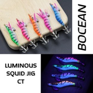 BOCEAN CT SQUID JIG Luminous Fluorescent Cloth Body Fishing Squid Jig Candat Pancing Sotong Candok
