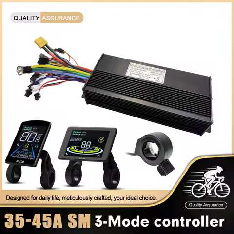 Ebike Brushless Motor Controller 35A40A45A 36V48V52V with LCD H100/S100 Display UART Protocol No.2,f