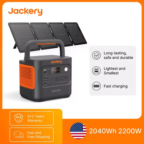 Jackery Explorer 2000 v2 Power Station and 100Wair Solar Panel, Solar Generator for Emergencies, Pow