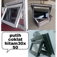 jendela aluminium 30x50 sirkulasi udara,kamar mandi kamar tidur ,ventilasi lubang angin,free palet k